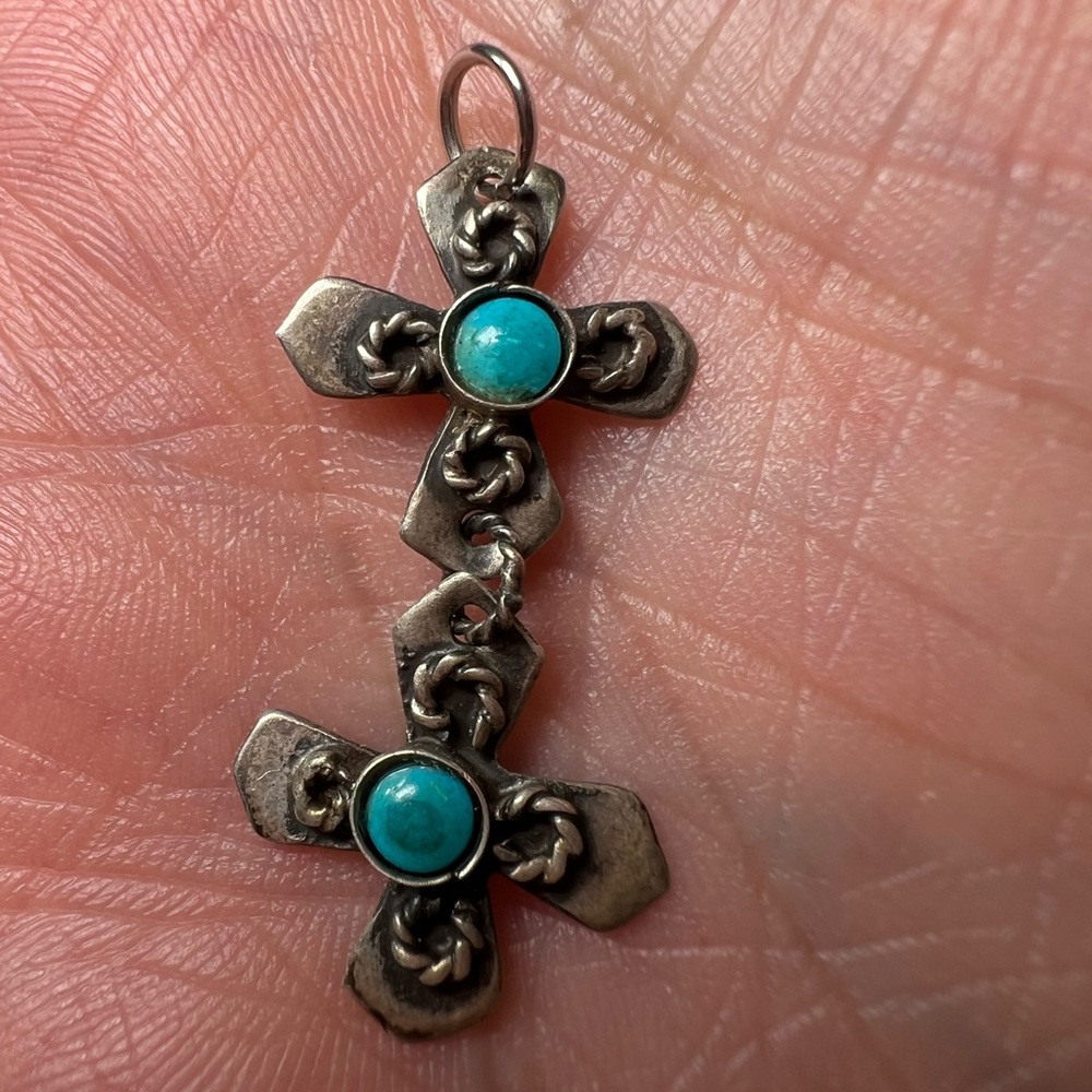 Turquoise Simulant Sterling Silver 925 Necklace Pendant